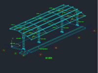 File CAD thiết kế chi tiết Kết cấu nhà để xe ô tô bằng thép(có khối lượng chi tiết)